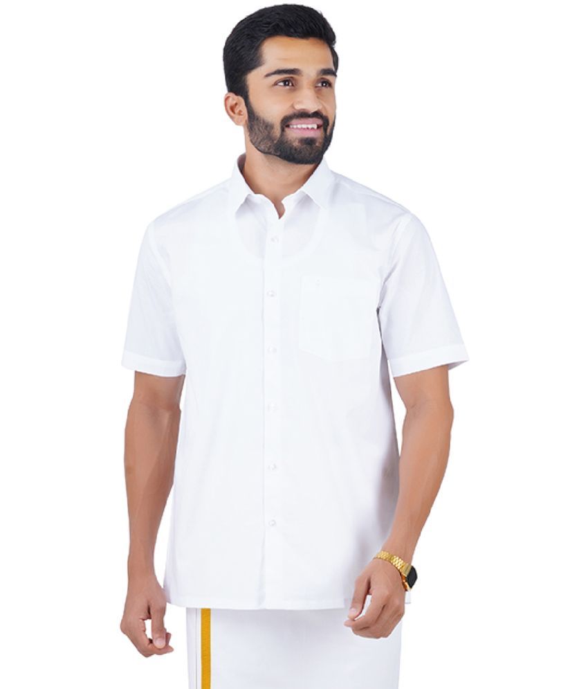     			Ramraj cotton Cotton Regular Fit Half Sleeves Men's Formal Shirt - White ( Pack of 1 )