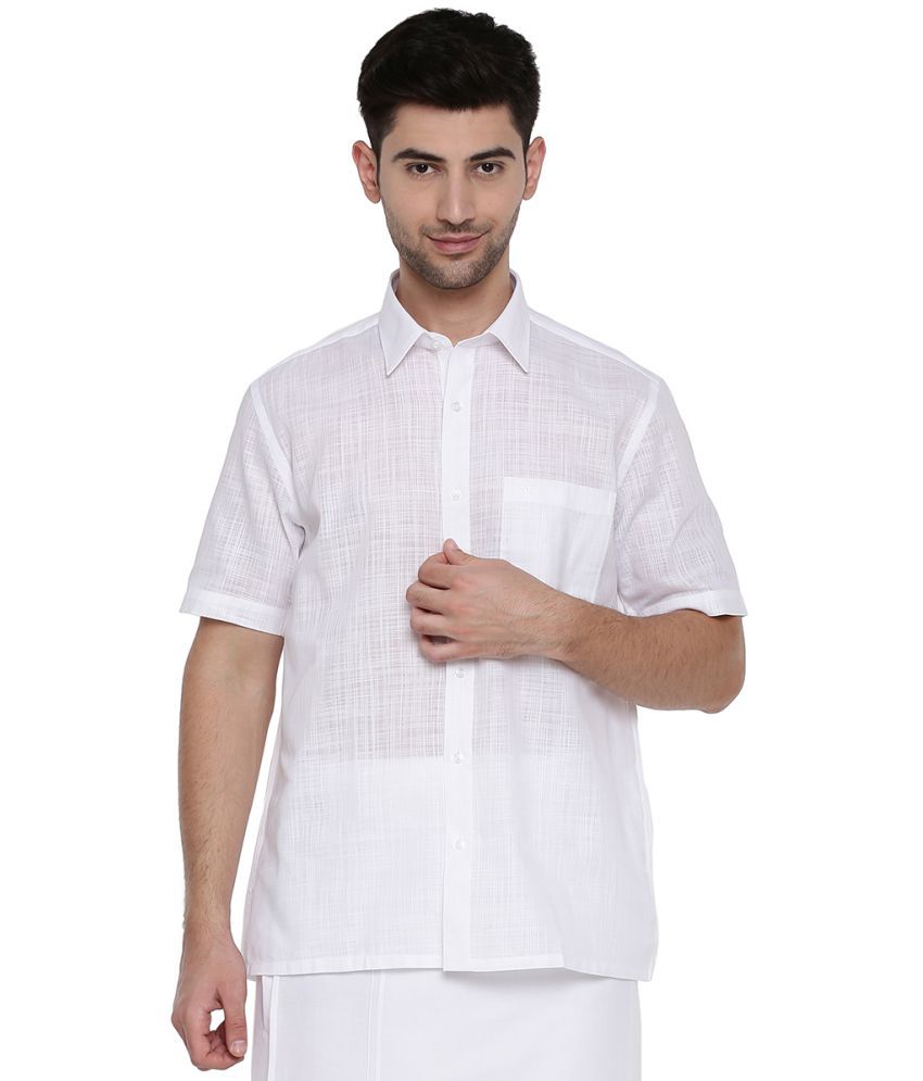     			Ramraj cotton Cotton Regular Fit Half Sleeves Men's Formal Shirt - White ( Pack of 1 )