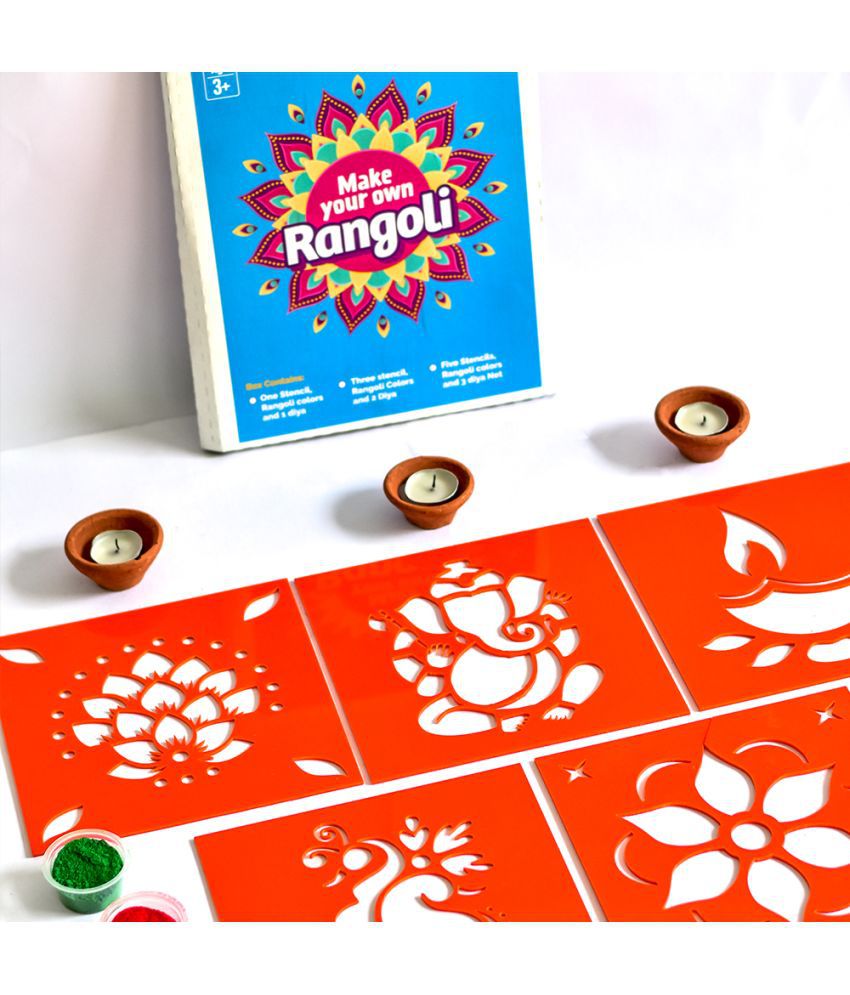     			ilearnngrow ilearnngrow Diwali DIY Rangoli Kit - Set Of Five Stencil