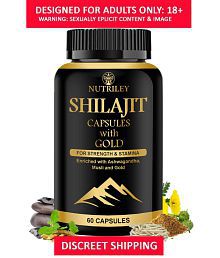 Nutriley Shilajeet Gold Capsules, Pure Shilajit, Original Shilajit, Pure Shilajit Capsule, for Vigour &amp; Vitality, enriched with Shilajit, Hammer Of Thor Original Capsule For Performance Stamina, Size