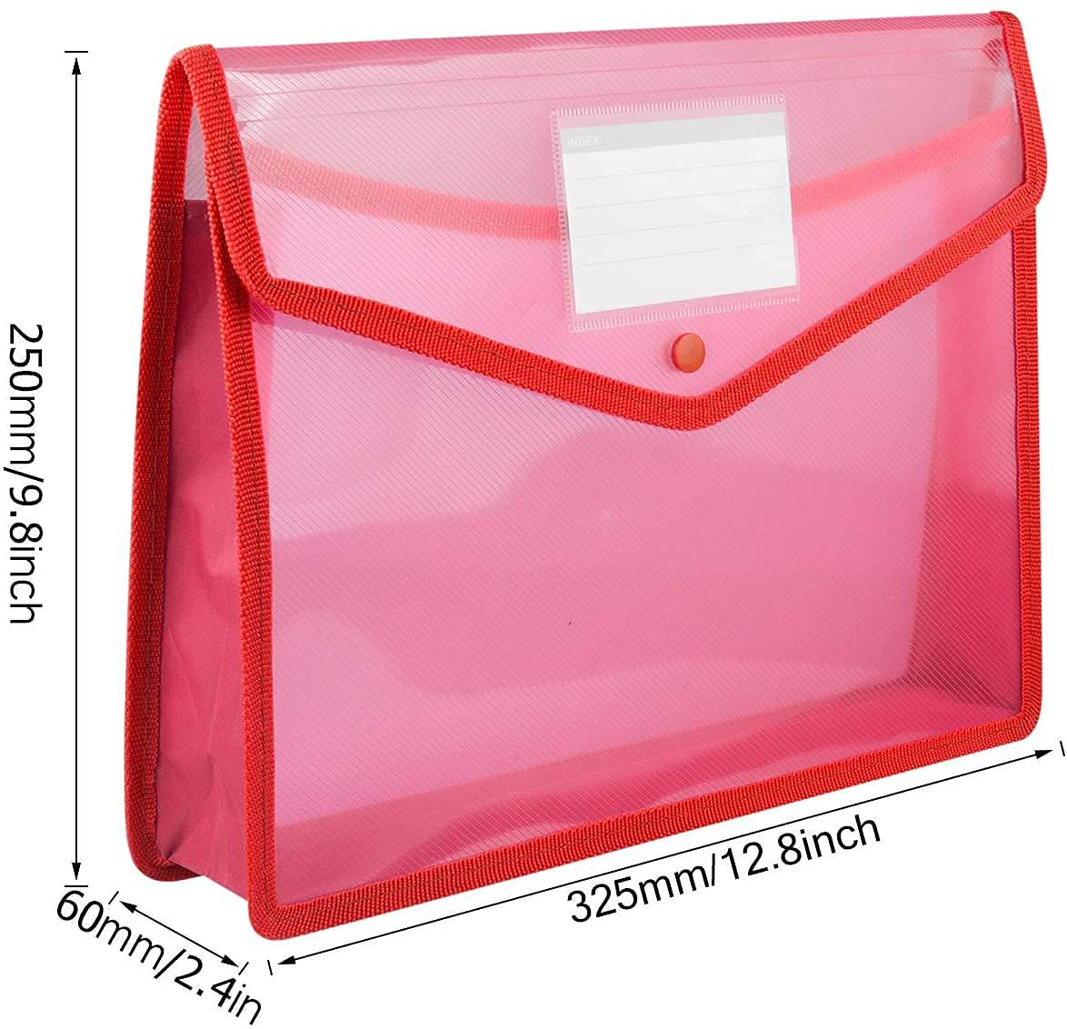     			Plastic Envelope Folder,Transparent Poly-Plastic A4 Documents File Storage Bag With Snap Button