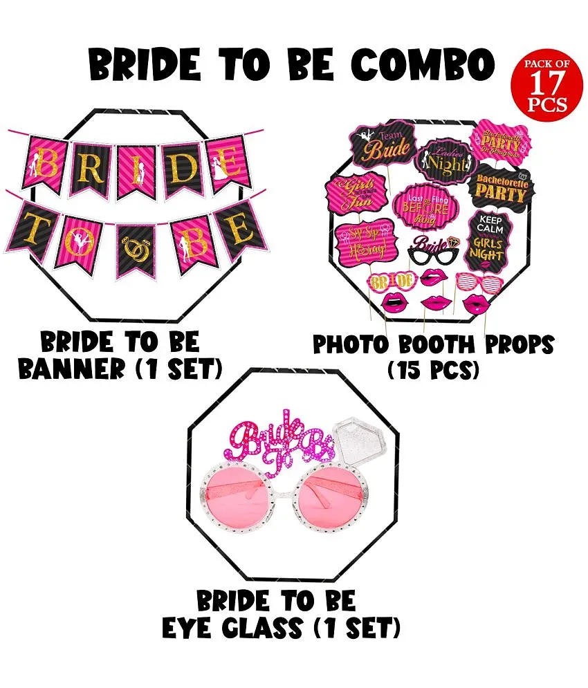 Buy Party Propz Bride to Be Decoration Set - 12Pcs Bride to Be Decoration  Set Combo, Bride to Be Props For Bachelorette Party, Bride to Be Sash,  Eyeglass