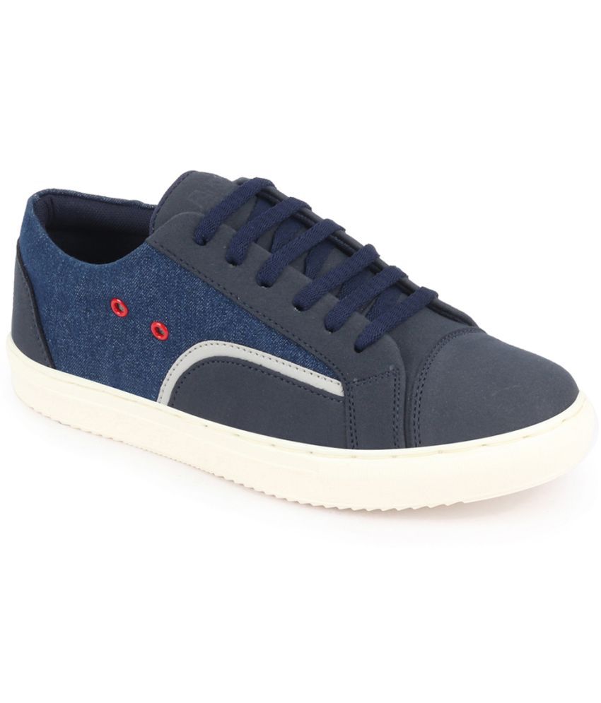     			Fausto Lace Up Sneakers Shoes Navy Blue Men's Sneakers