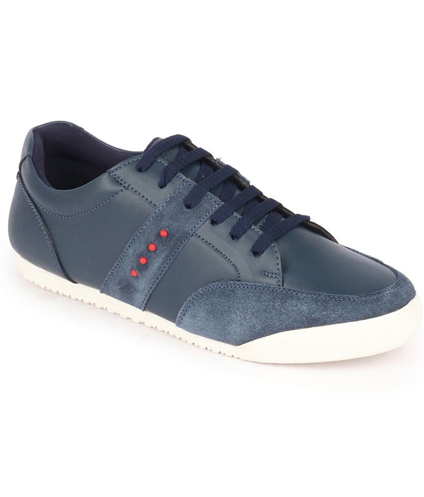     			Fausto Lace Up Sneakers Shoes Navy Blue Men's Sneakers