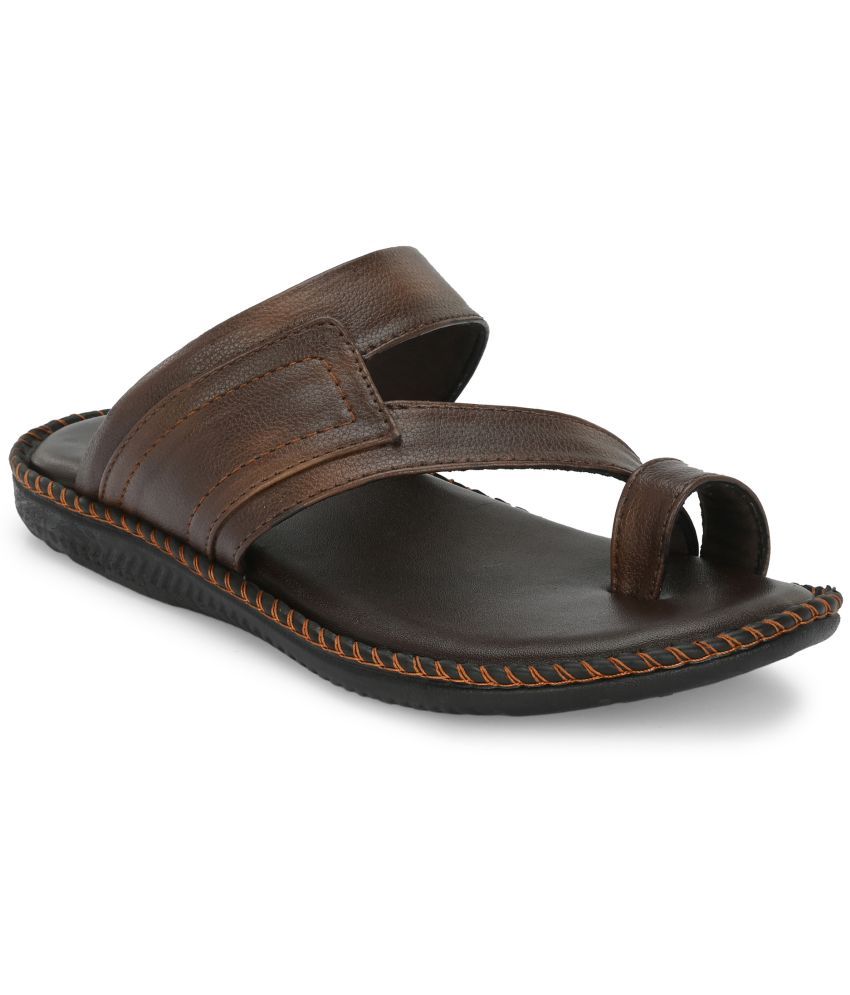     			Leeport - Brown Men's Leather Slipper