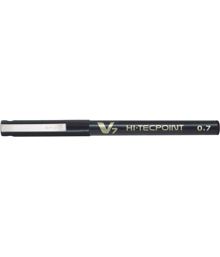     			Pilot Hi-Tecpoint V7 Liquid Ink Roller Ball Pen with 0.7mm tip, Pure liquid ink for smooth skip-free writing | Black, Pack of 12 - Pack of 12