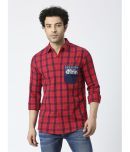 Solemio 100% Cotton Slim Fit Checks Full Sleeves Men's Casual Shirt - Red ( Pack of 1 )