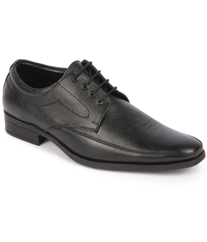     			Fausto - Black Men's Derby Formal Shoes