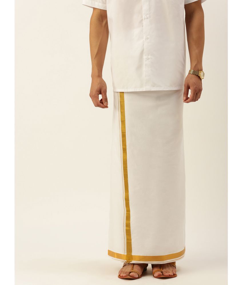     			Ramraj cotton - Gold Cotton Men's Dhoti ( Pack of 1 )