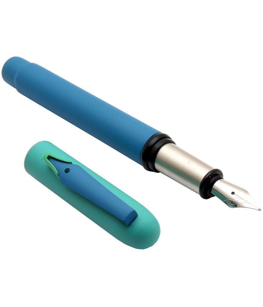     			Srpc Unique Magnetic Cap Fountain Pen Matte Blue & Sky Blue Metal Body