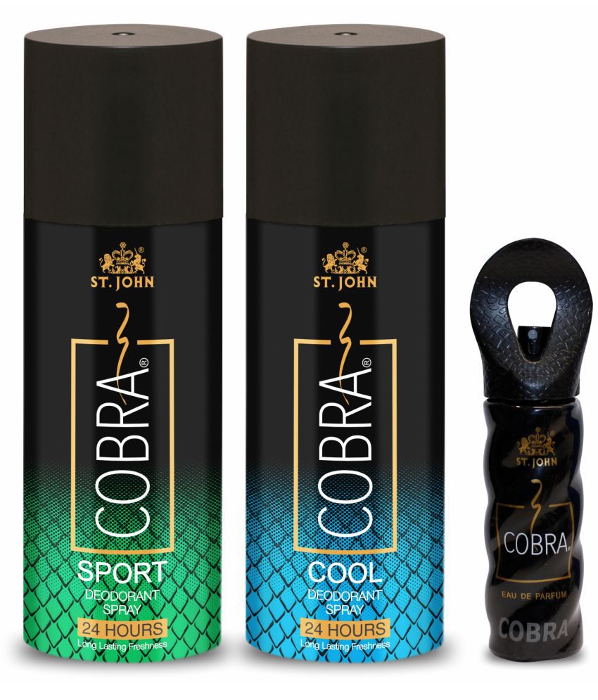     			St. John - Cobra Sports, Cool 150ml Each & 15ml Deodorant Spray & Perfume for Men,Women 150 ml ( Pack of 3 )