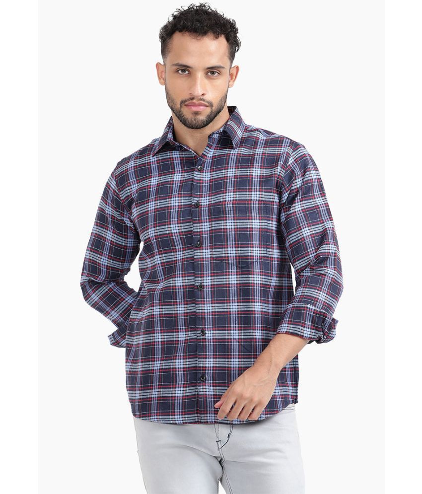     			TrendiVastra Cotton Blend Slim Fit Checks Full Sleeves Men's Casual Shirt - Multicolor ( Pack of 1 )