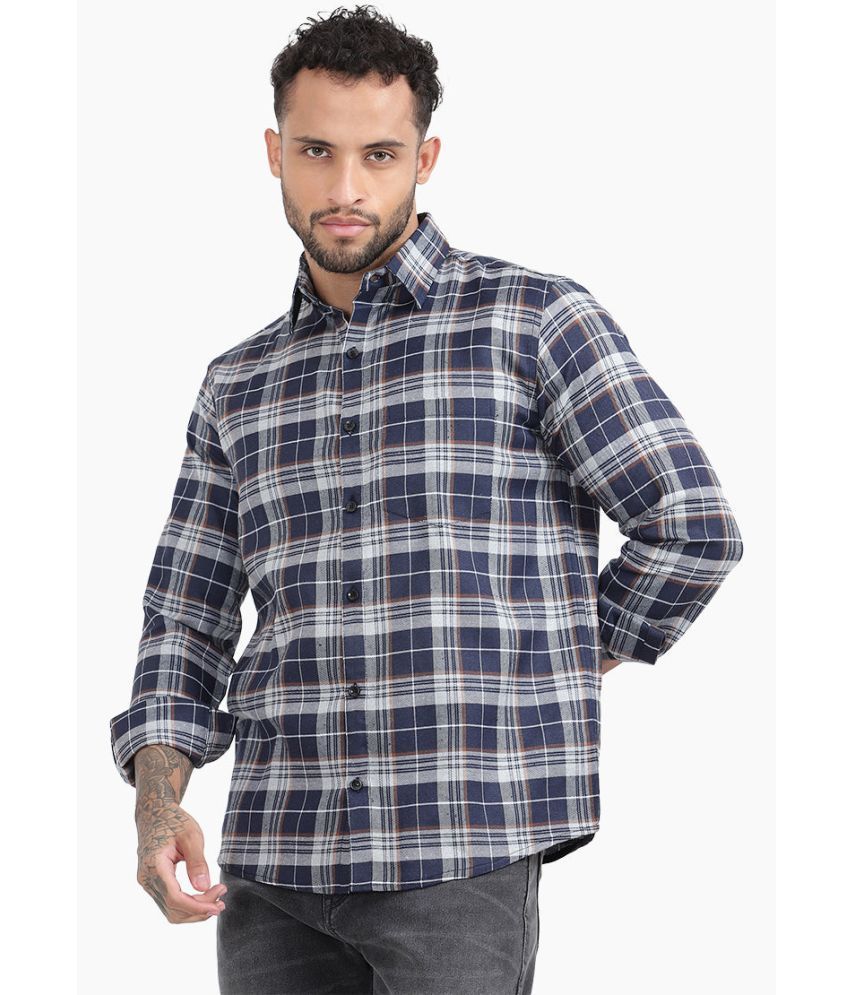     			TrendiVastra Cotton Blend Slim Fit Checks Full Sleeves Men's Casual Shirt - Multicolor ( Pack of 1 )