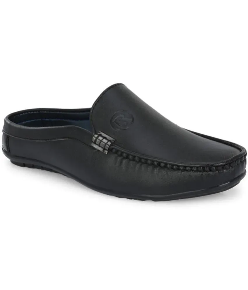 ShoeRise Open Half Loafers Black Men s Mules Shoes