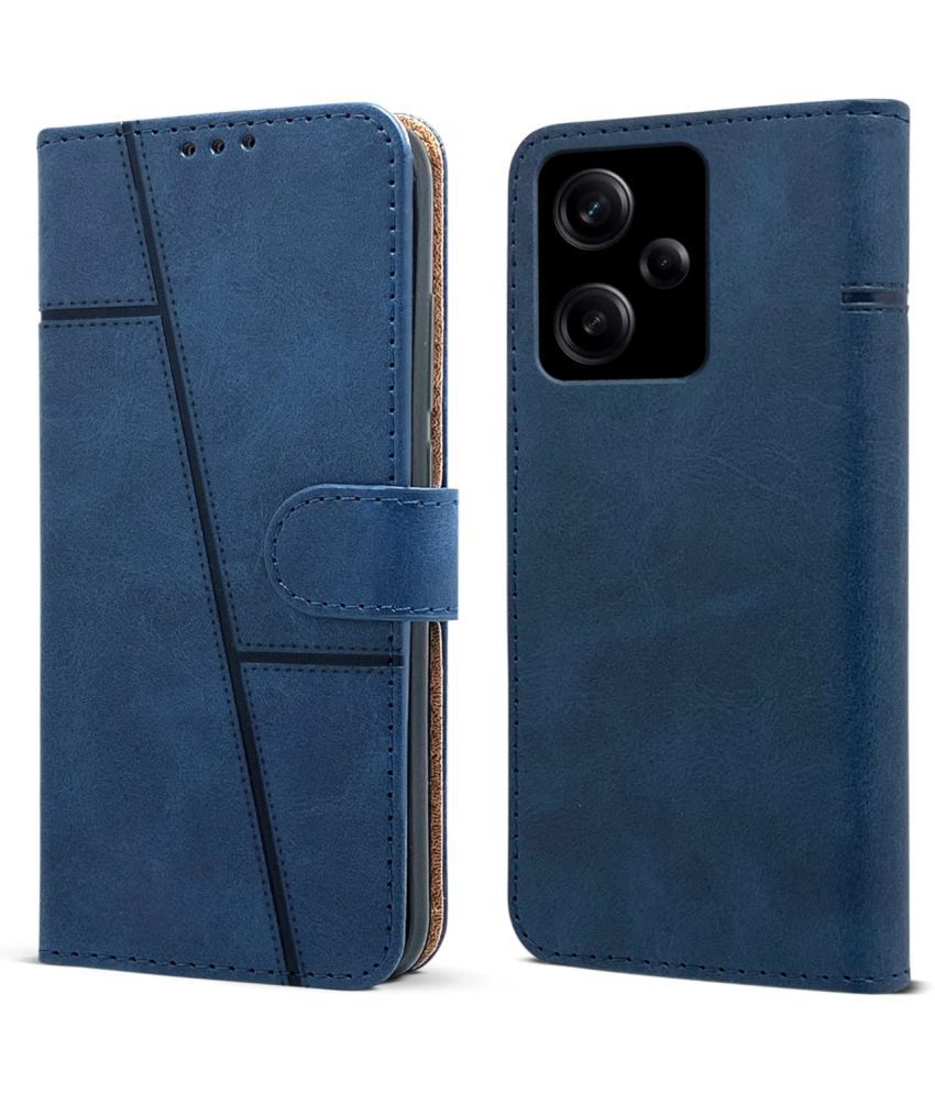     			NBOX - Blue Flip Cover Artificial Leather Compatible For Redmi 12 ( Pack of 1 )