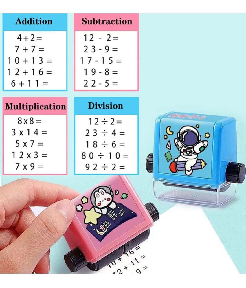     			Roller Digital Teaching Stamp For Addition and Subtraction, Mathematic Roller Stamp Within 100 Teaching Math Practice Questions Pre-School Kindengarten Home School Supplies