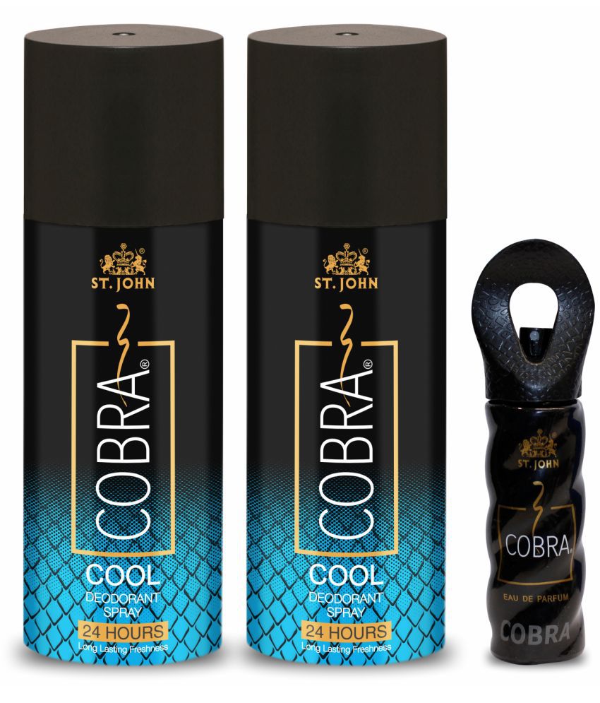     			St. John - Cobra  Cool 150ml*2 & Cobra 15ml Deodorant Spray & Perfume for Men,Women 150 ml ( Pack of 3 )