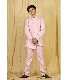 AJ Dezines - Pink Cotton Blend Boys Sherwani ( Pack of 1 )