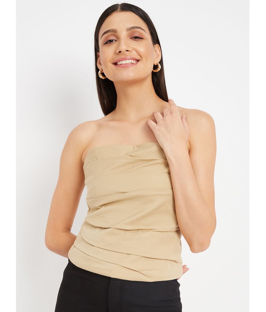     			DRAPE AND DAZZLE - Beige Cotton Women's Tube Top ( Pack of 1 )