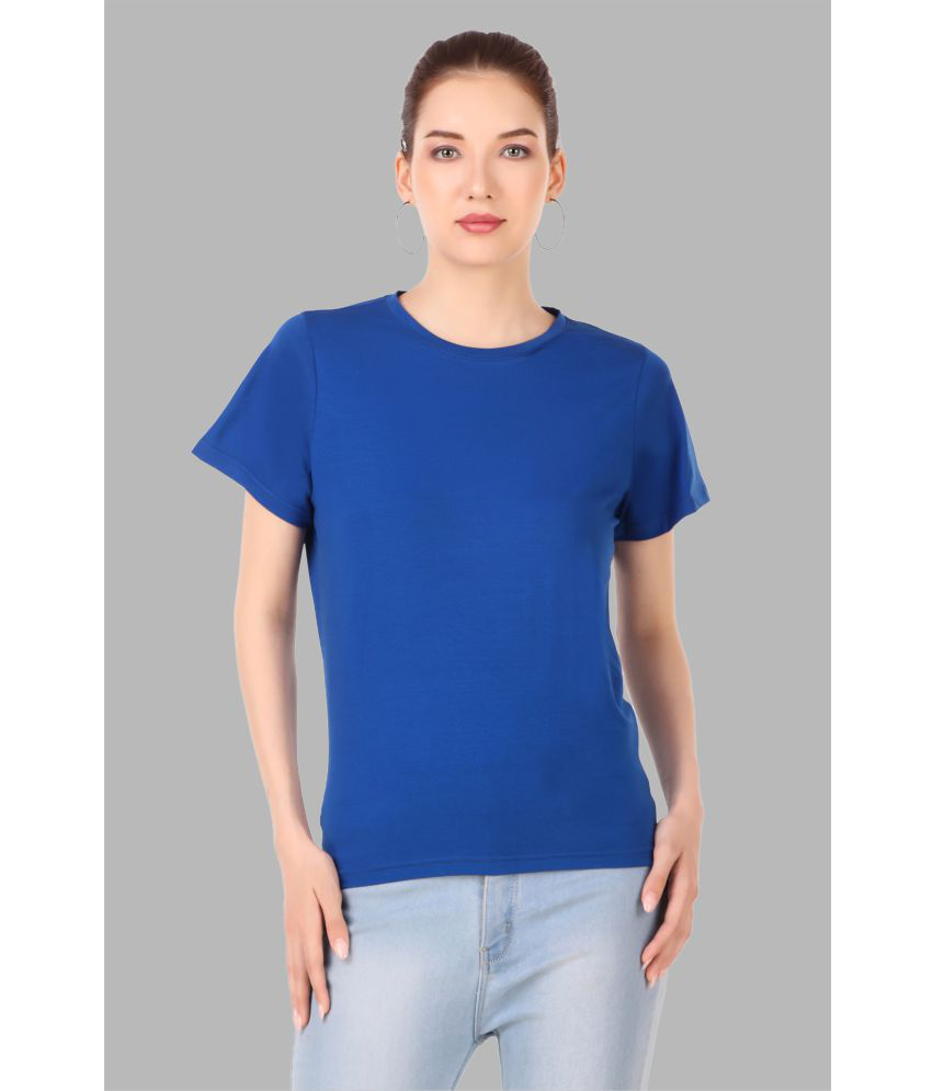     			IDASS - Blue Cotton Blend Regular Fit Women's T-Shirt ( Pack of 1 )