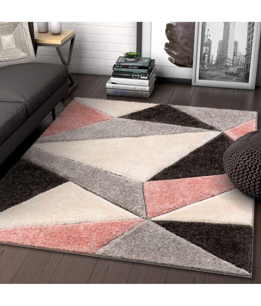     			Irfan Carpets Multi Shaggy Carpet Floral 4x6 Ft