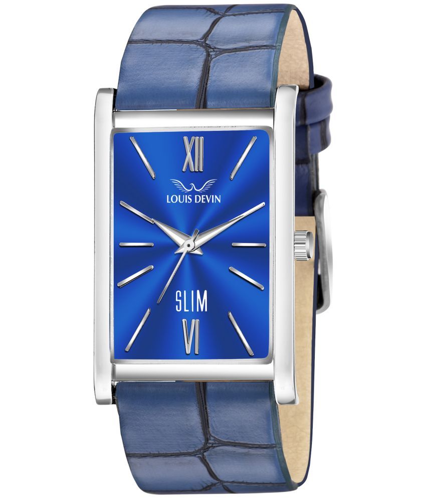     			LOUIS DEVIN - Blue Leather Analog Men's Watch