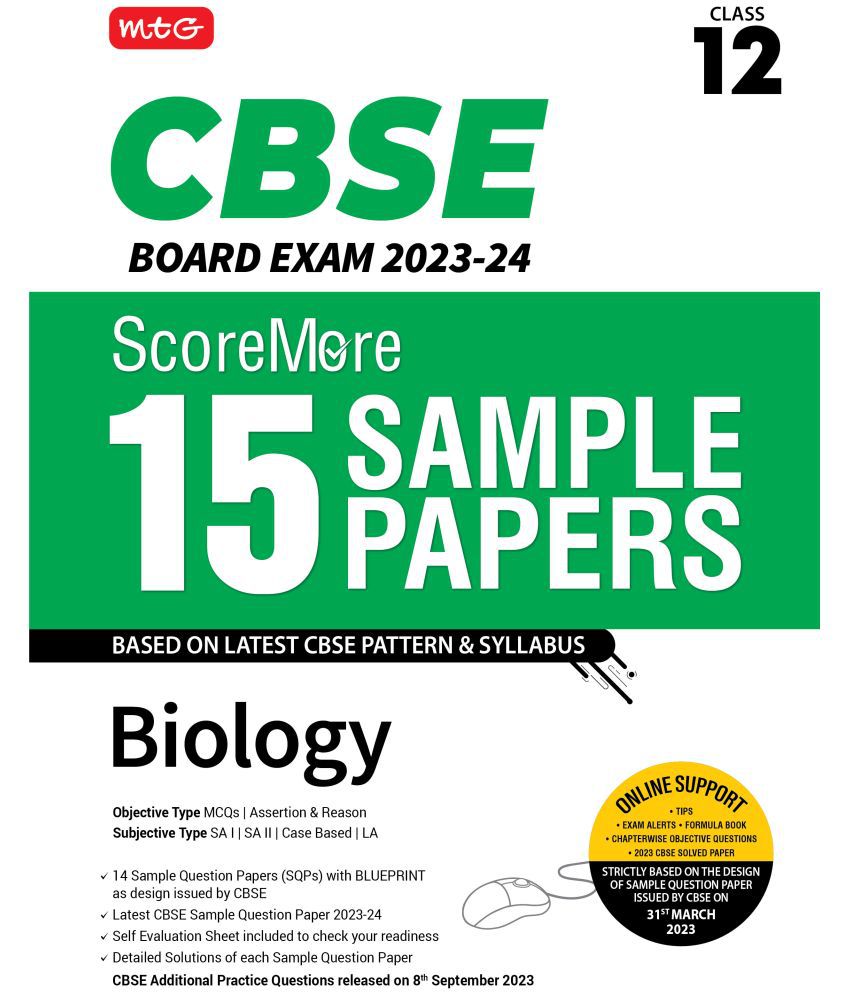     			MTG CBSE ScoreMore 15 Sample Question Papers Class 12 Biology