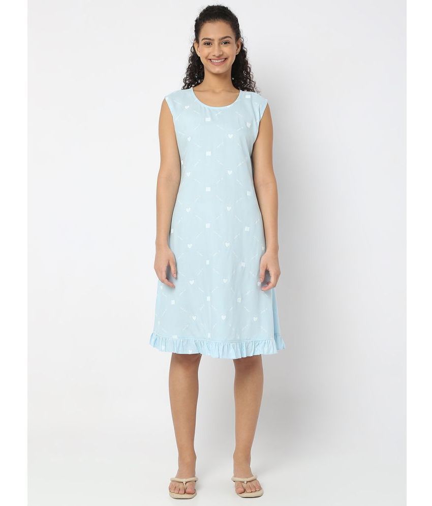     			Smarty Pants - Blue Cotton Women's Nightwear Night Dress ( Pack of 1 )