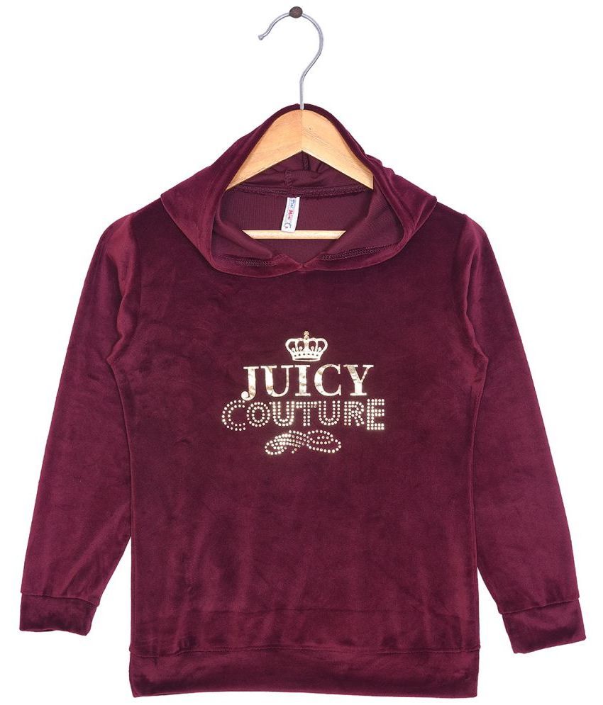     			Tini Mini Girls Velour Sweatshirt ( Maroon )