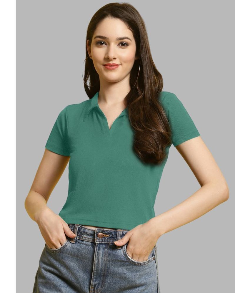     			Fabflee - Green Polyester Women's Crop Top ( Pack of 1 )