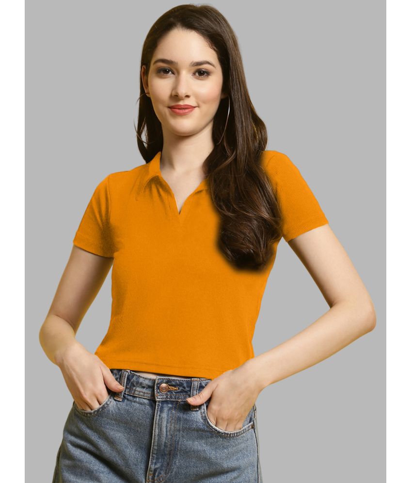     			Fabflee - Yellow Polyester Women's Crop Top ( Pack of 1 )