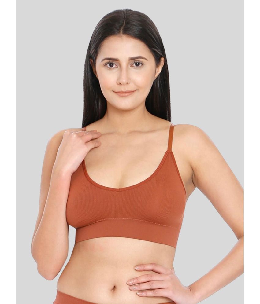     			ILRASO - Brown Cotton Blend Removable Padding Women's Everyday Bra ( Pack of 1 )