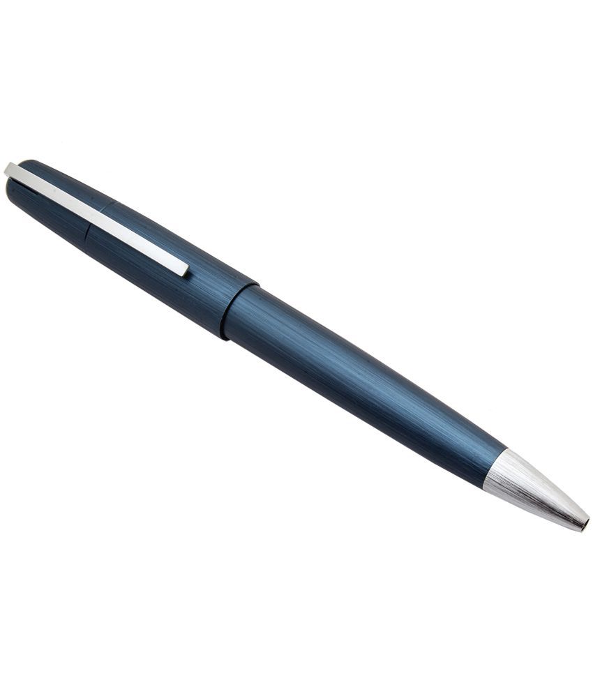     			Srpc Epic Matte Blue Metal Body Retractable Ballpoint Pen With Chrome Trims Blue Refill