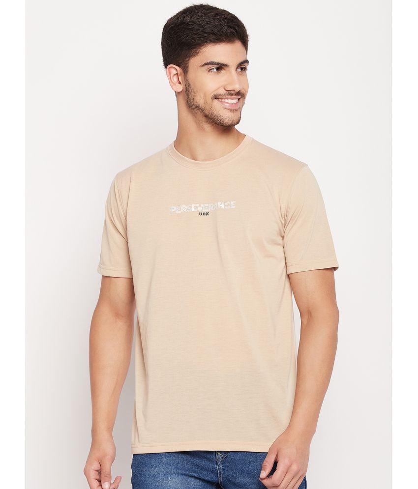     			UBX Cotton Regular Fit Printed Half Sleeves Men's T-Shirt - Beige ( Pack of 1 )