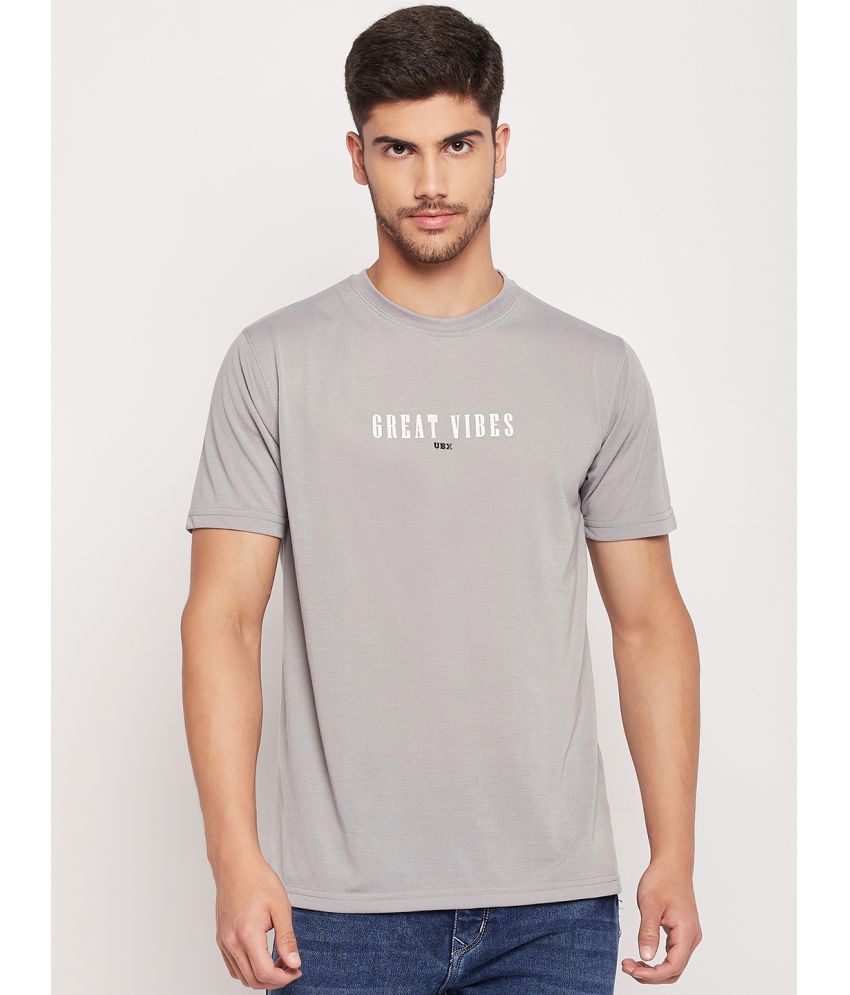     			UBX Cotton Regular Fit Printed Half Sleeves Men's T-Shirt - Grey ( Pack of 1 )