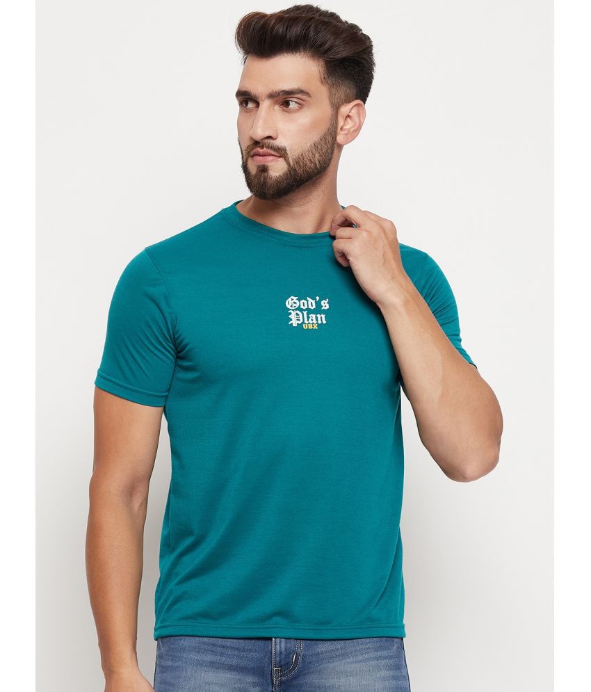     			UBX Cotton Regular Fit Printed Half Sleeves Men's T-Shirt - Green ( Pack of 1 )