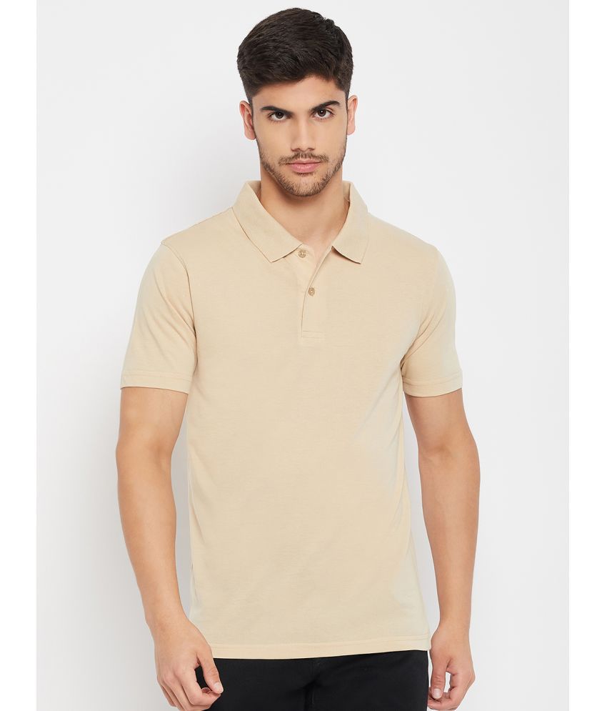     			UNIBERRY Cotton Regular Fit Solid Half Sleeves Men's Polo T Shirt - Beige ( Pack of 1 )