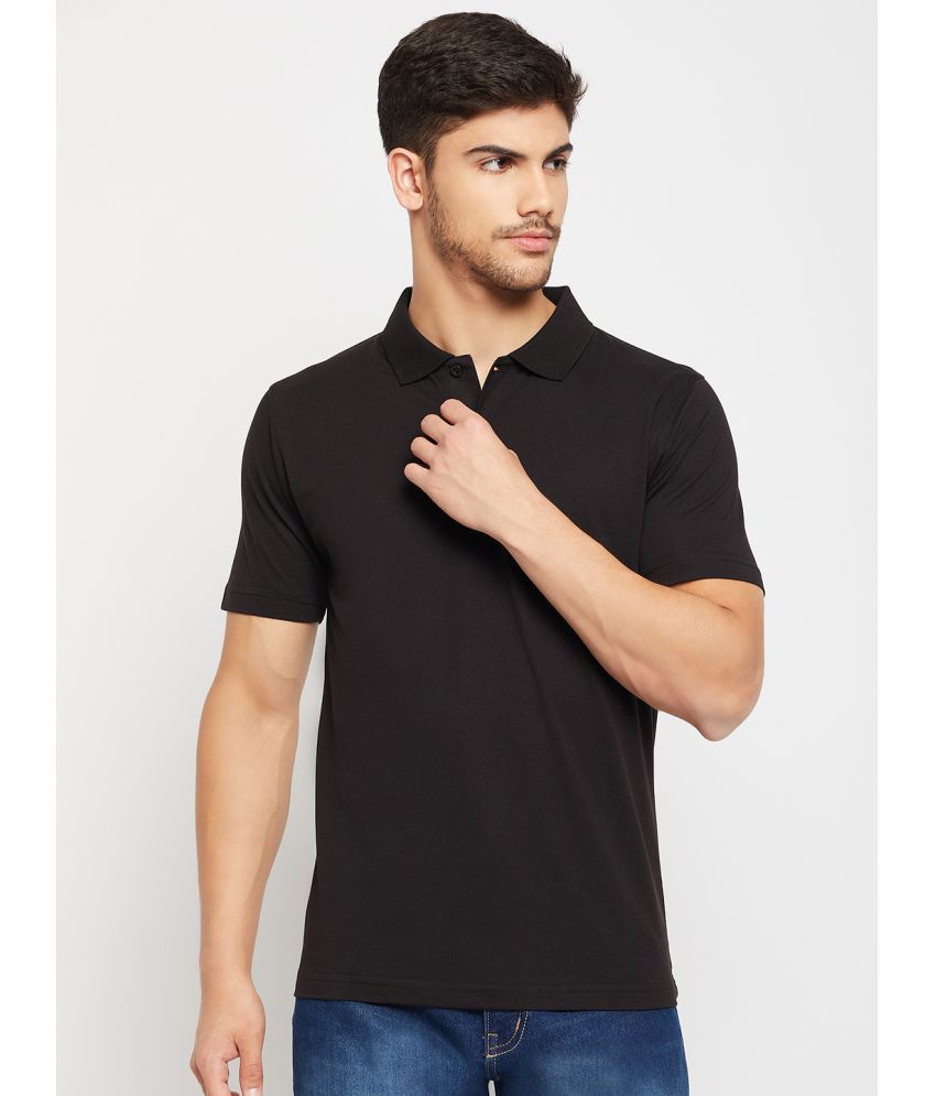    			UNIBERRY Cotton Regular Fit Solid Half Sleeves Men's Polo T Shirt - Black ( Pack of 1 )