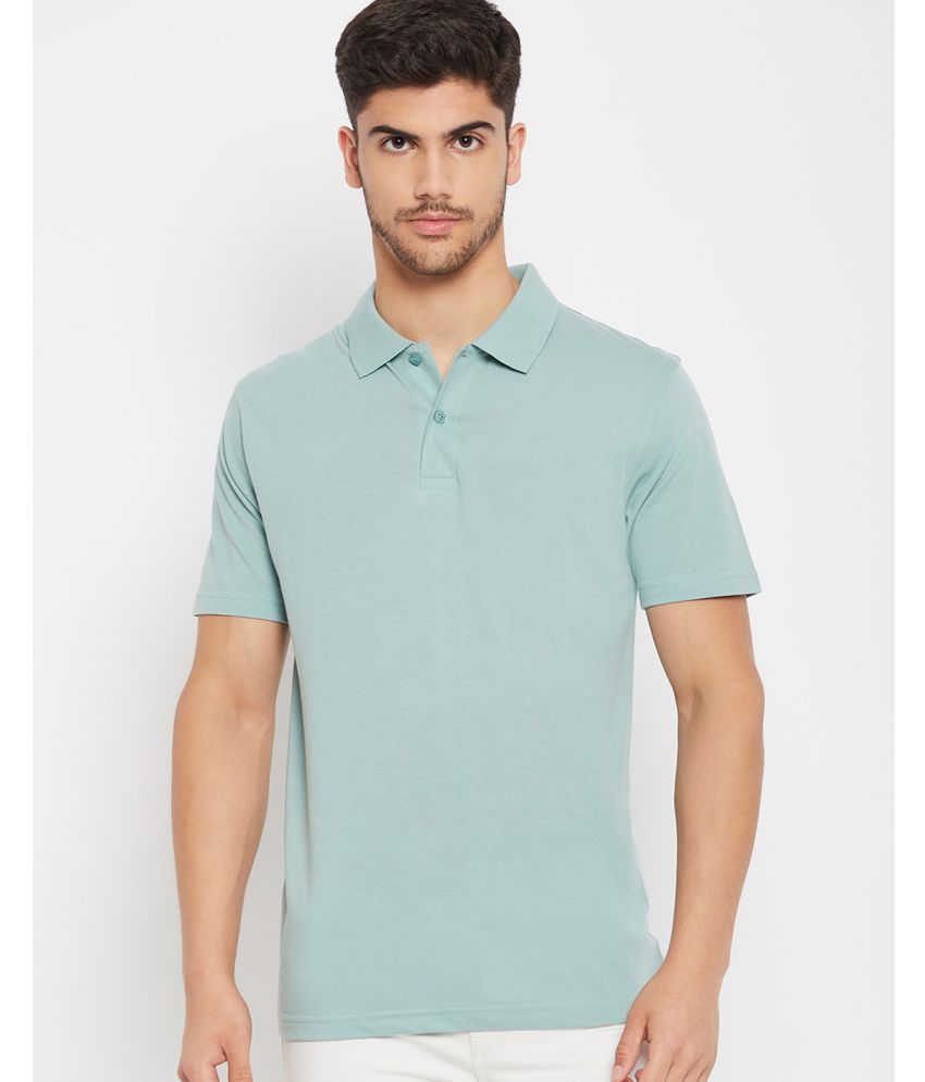     			UNIBERRY Cotton Regular Fit Solid Half Sleeves Men's Polo T Shirt - Sea Green ( Pack of 1 )