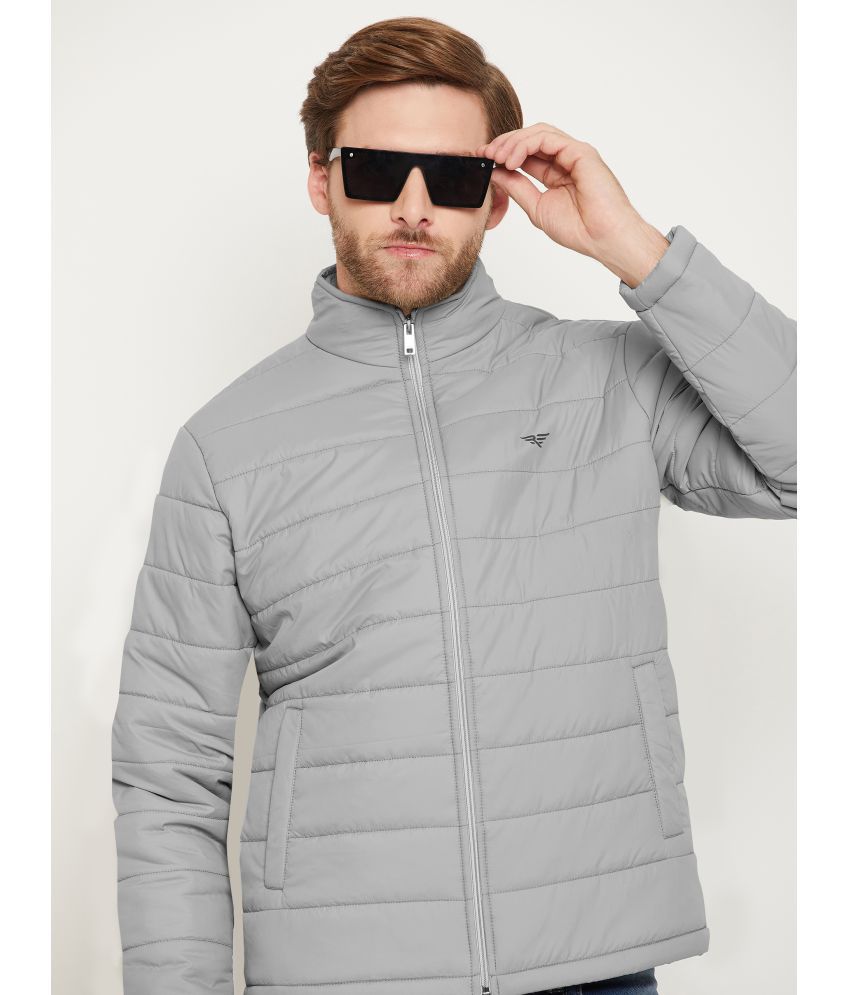     			Riss Polyester Men's Quilted & Bomber Jacket - Grey ( Pack of 1 )