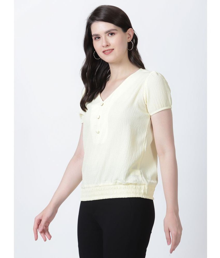    			DRAPE AND DAZZLE - Yellow Polyester Women's Regular Top ( Pack of 1 )