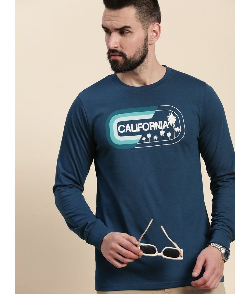     			Dillinger 100% Cotton Regular Fit Printed Full Sleeves Men's T-Shirt - Blue ( Pack of 1 )