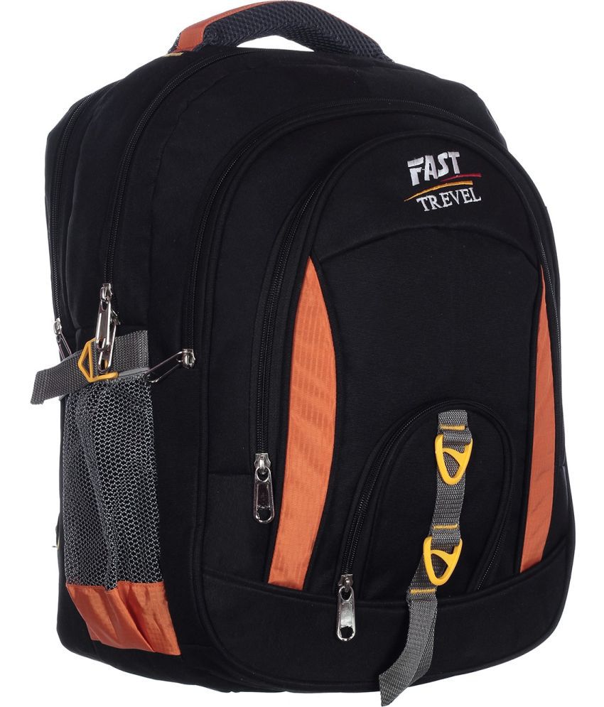     			FAST TRAVEL - Black Polyester Backpack ( 45 Ltrs )
