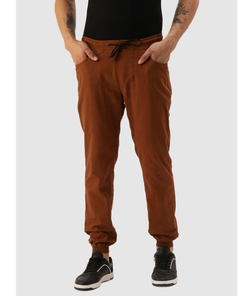     			IVOC Regular Flat Men's Joggers - Brown ( Pack of 1 )