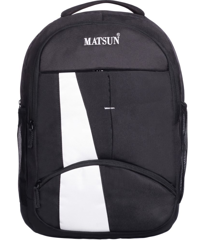     			Matsun - Black Polyester Backpack ( 35 Ltrs )