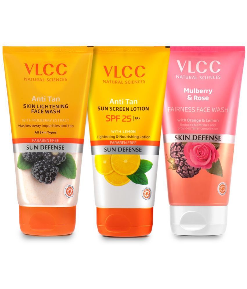     			VLCC Anti-Tan, Mulberry Rose Face Wash & Anti Tan Sun screen Lotion
