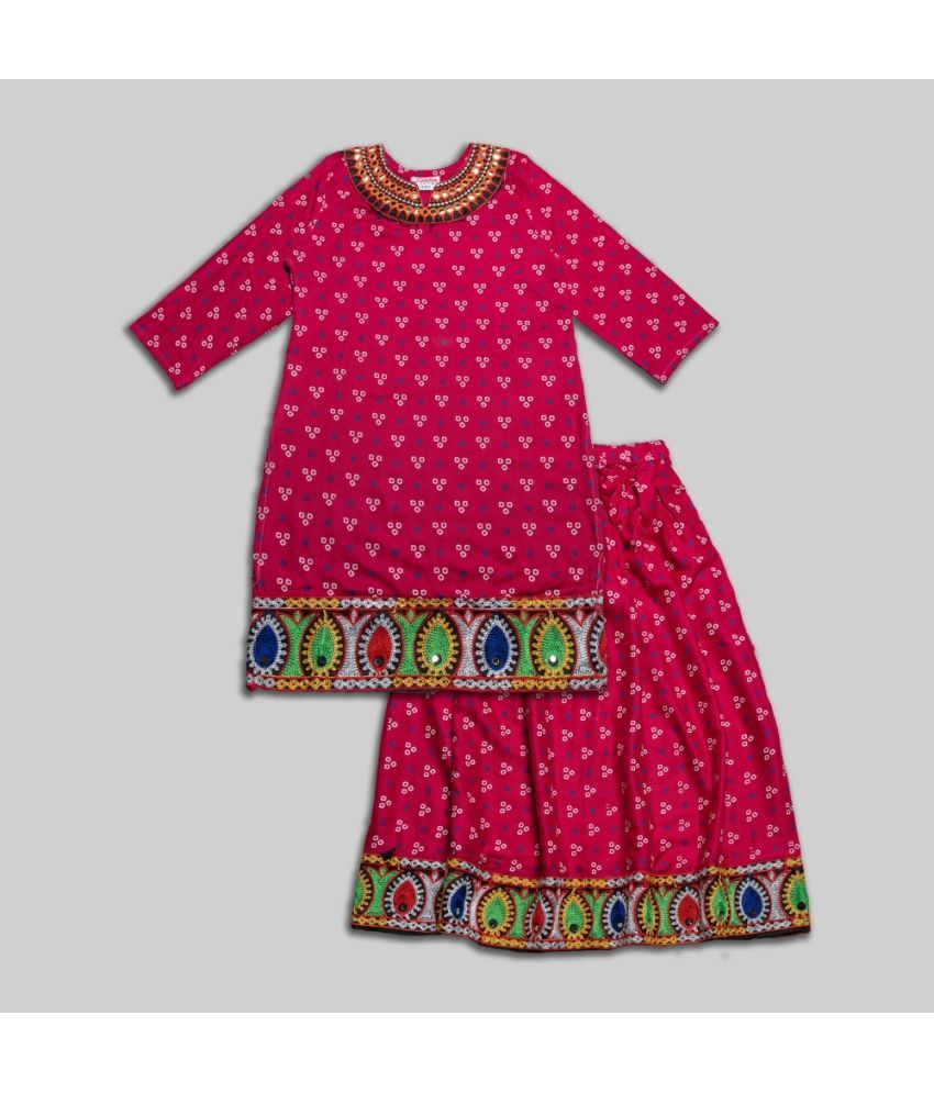     			Laadan Cotton Lehenga & Kurta For Girls ( Pack of 1 , Pink )