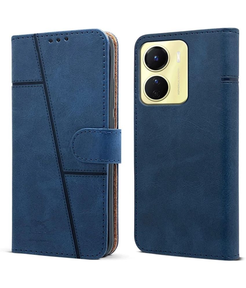     			NBOX - Blue Flip Cover Artificial Leather Compatible For Vivo T2x 5G ( Pack of 1 )