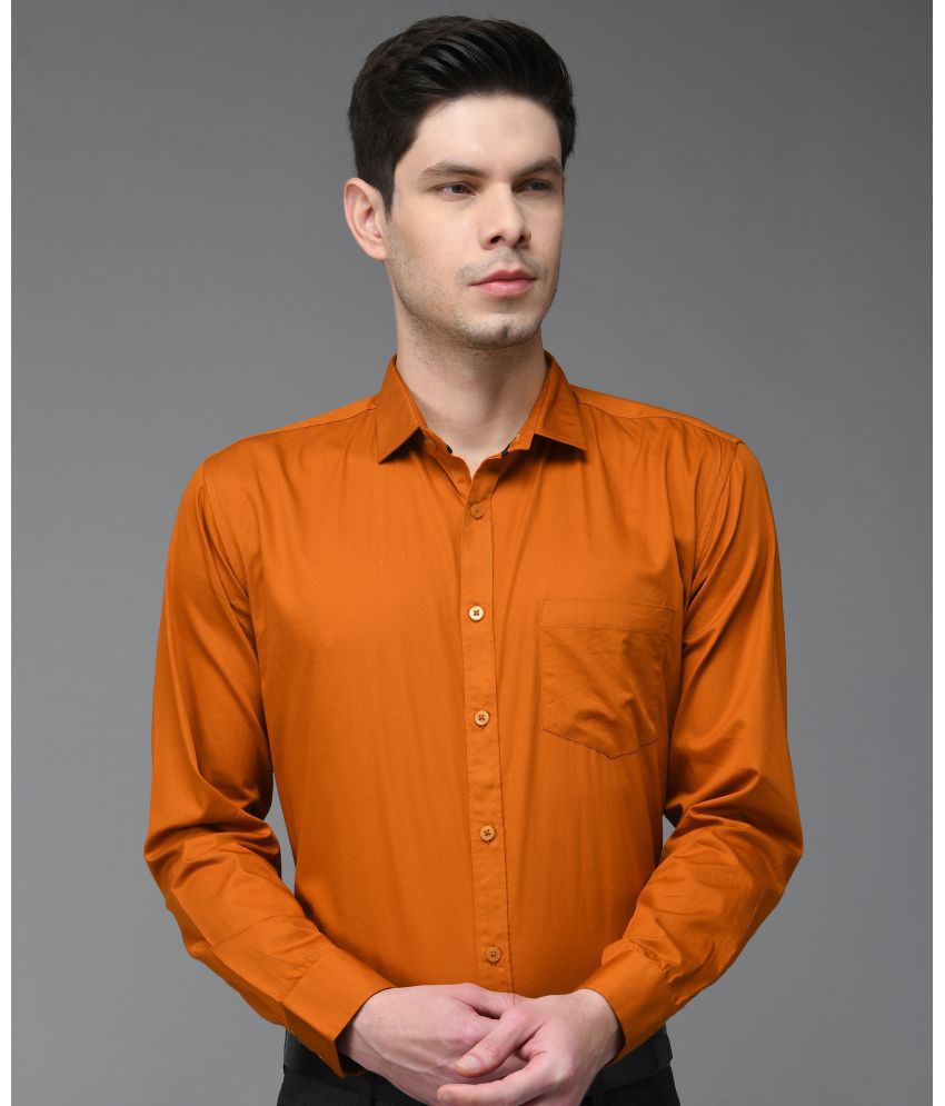     			KIBIT Cotton Slim Fit Full Sleeves Men's Formal Shirt - Brown ( Pack of 1 )