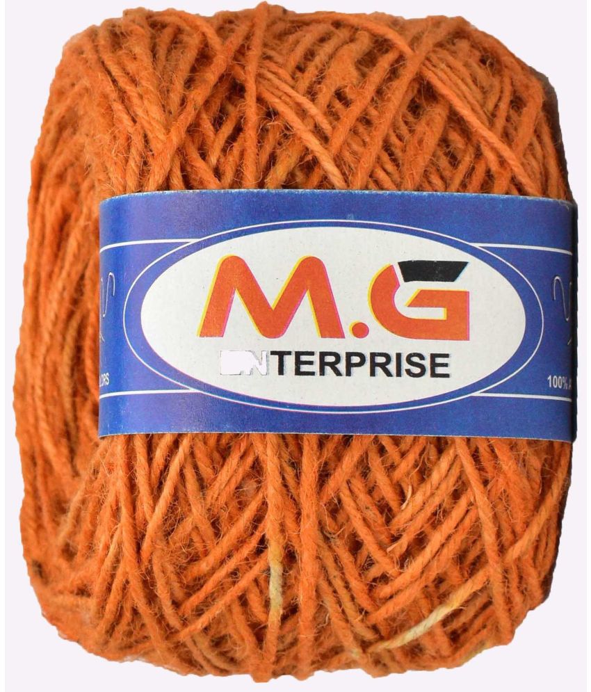     			3 Ply/Twisted Macrame Jute Cord/Dori Thread  Orange 50 mtr- Art-ABFB
